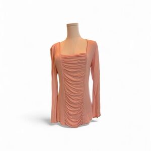 Venus Ruched Long Sleeve Top in Pink